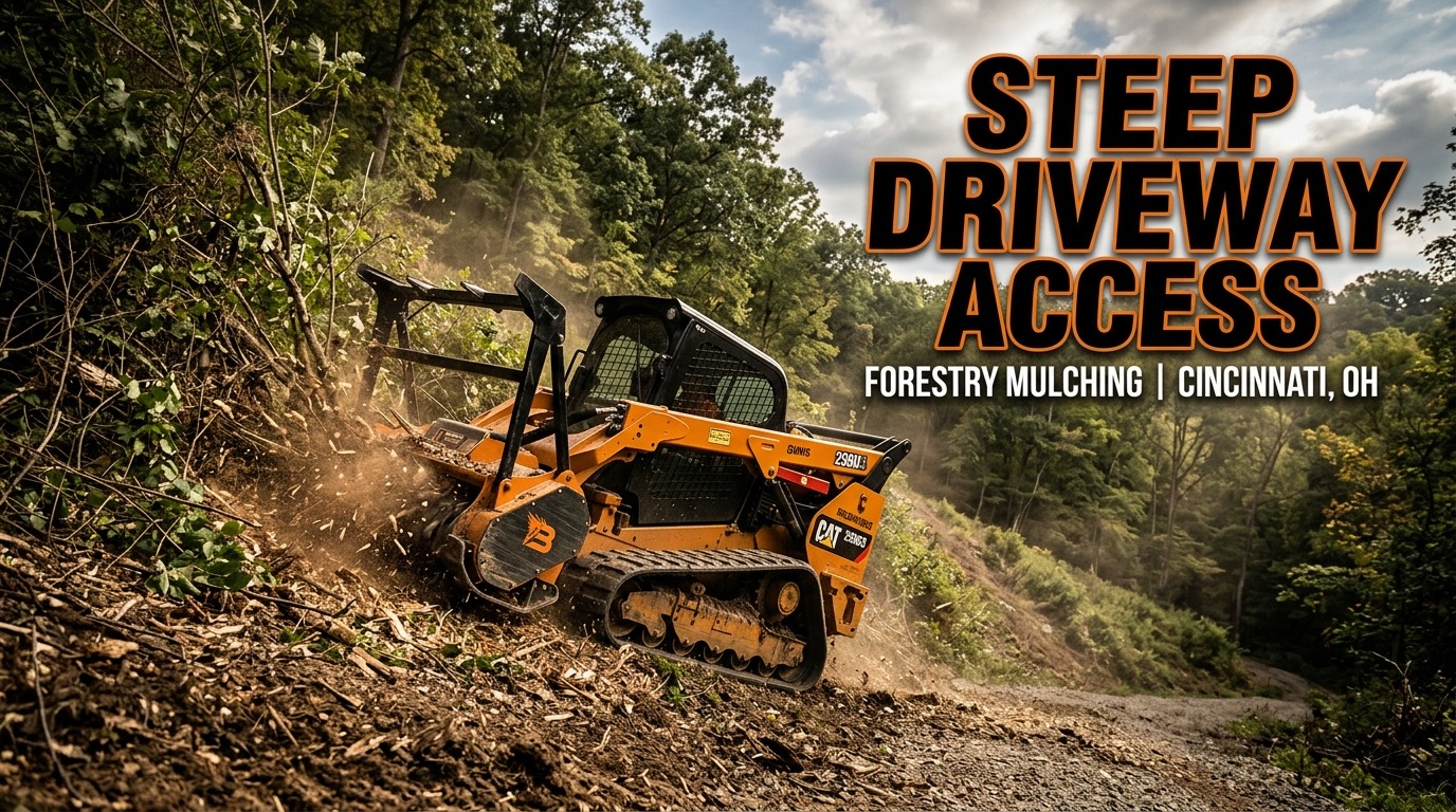 Forestry Mulching for Steep Driveway Access Cincinnati