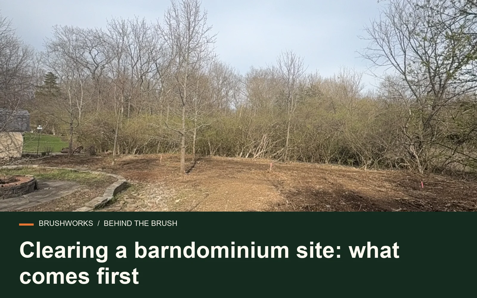 Clearing a barndominium site: what comes first — Brushworks field photography