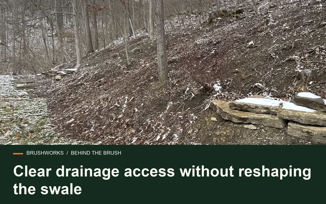 Clear drainage access without reshaping the swale