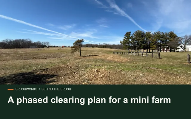 A phased clearing plan for a mini farm