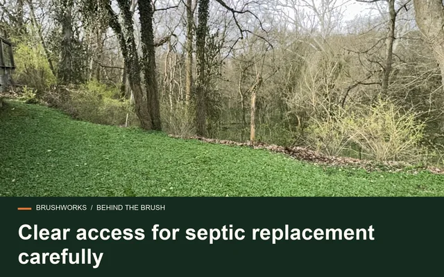 Clear access for septic replacement carefully