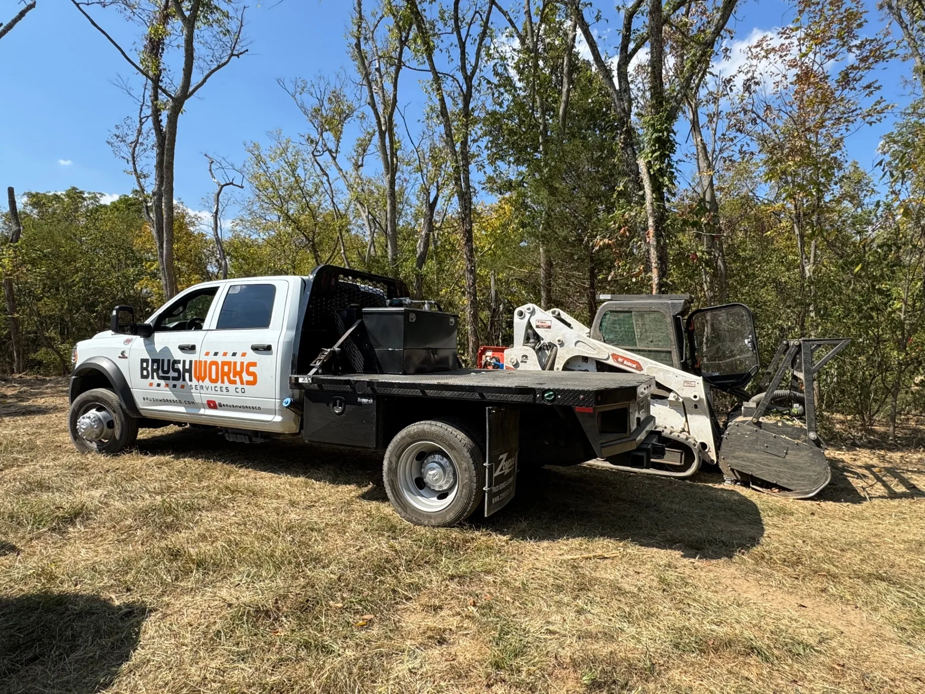 Brushworks forestry mulching equipment reclaiming overgrown land